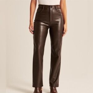 Abercrombie curve love 90s straight leg leather pants